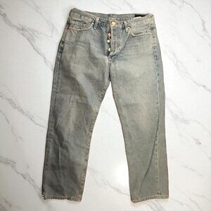 GOLDSGN Womens Blue Button Crop Jeans Size 29